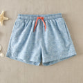 Short de Baño Estampado Grisáceo y Coral