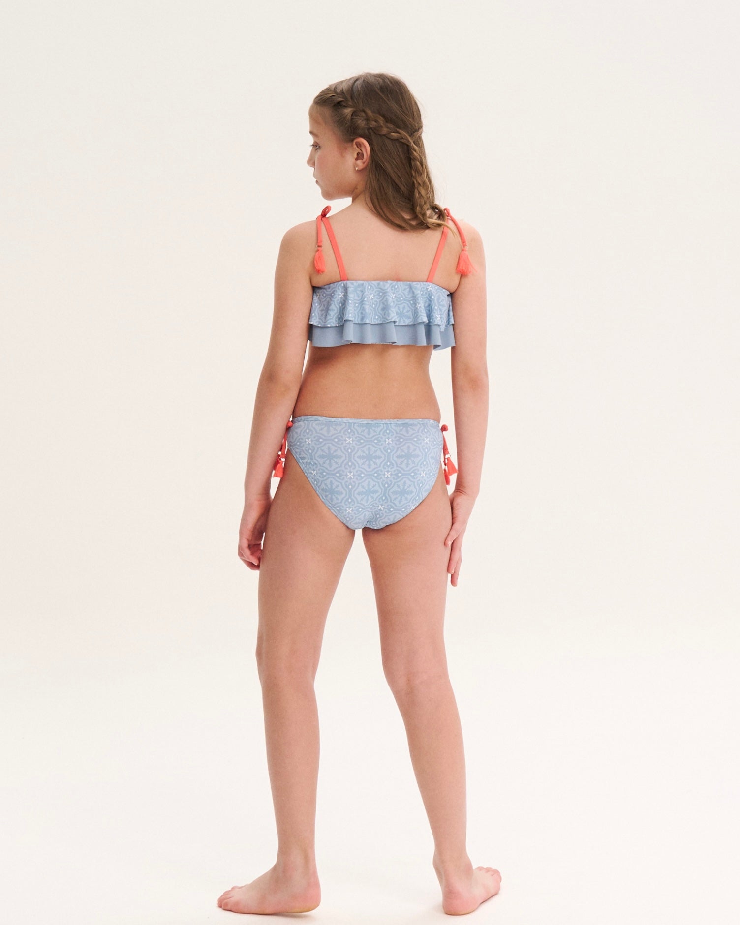 Bikini Estampado Grisáceo y Coral