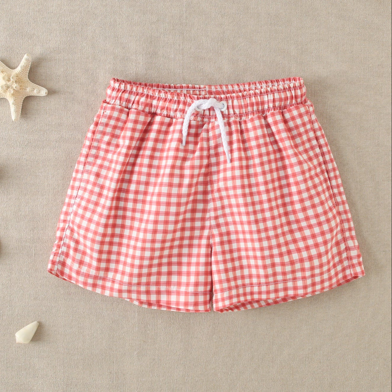 Short de Baño Cuadros Terracota