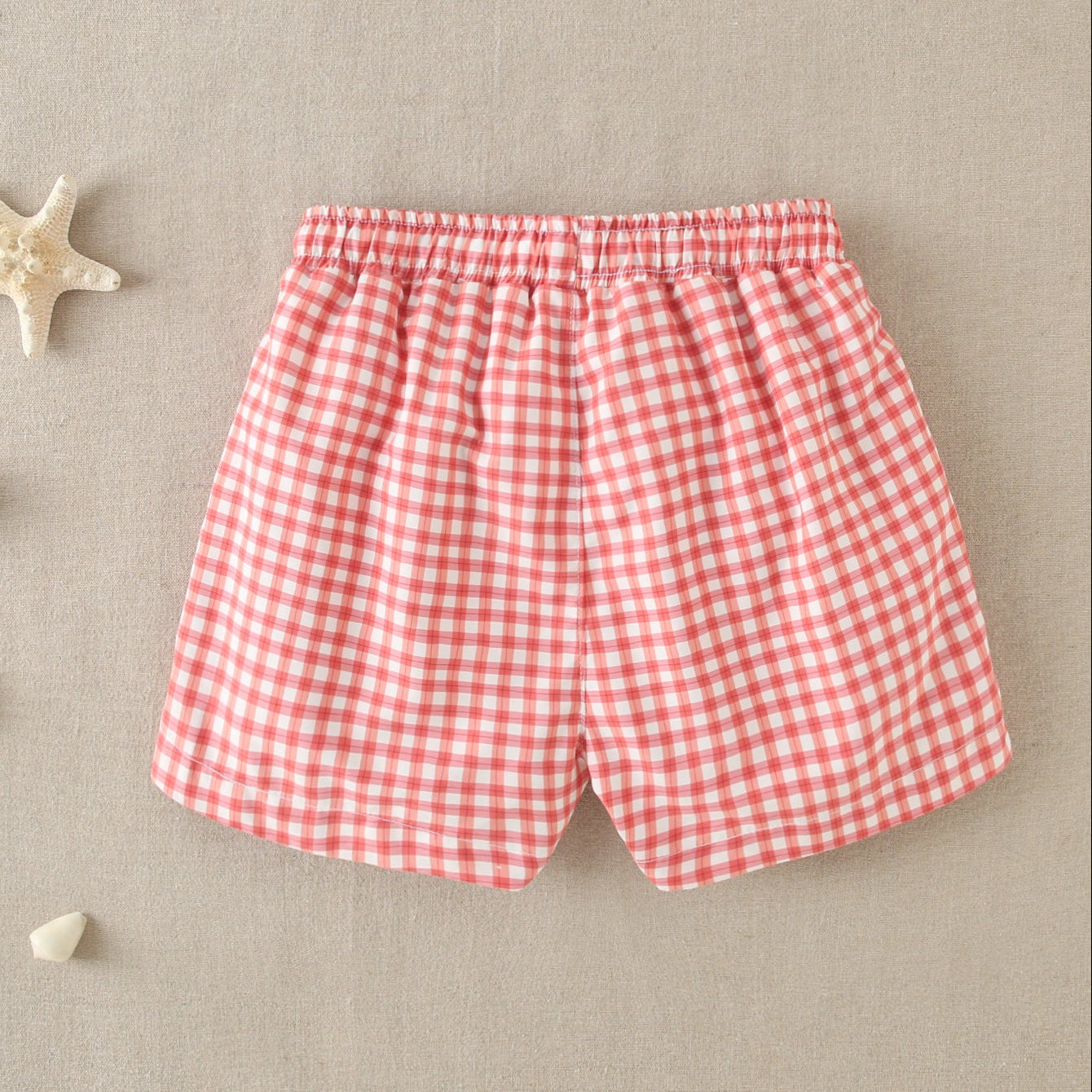 Short de Baño Cuadros Terracota