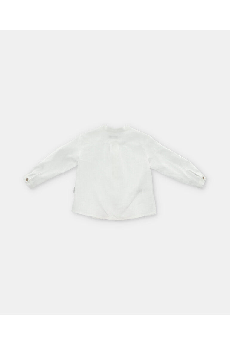 Camisa Blanca de Lino Manga Larga