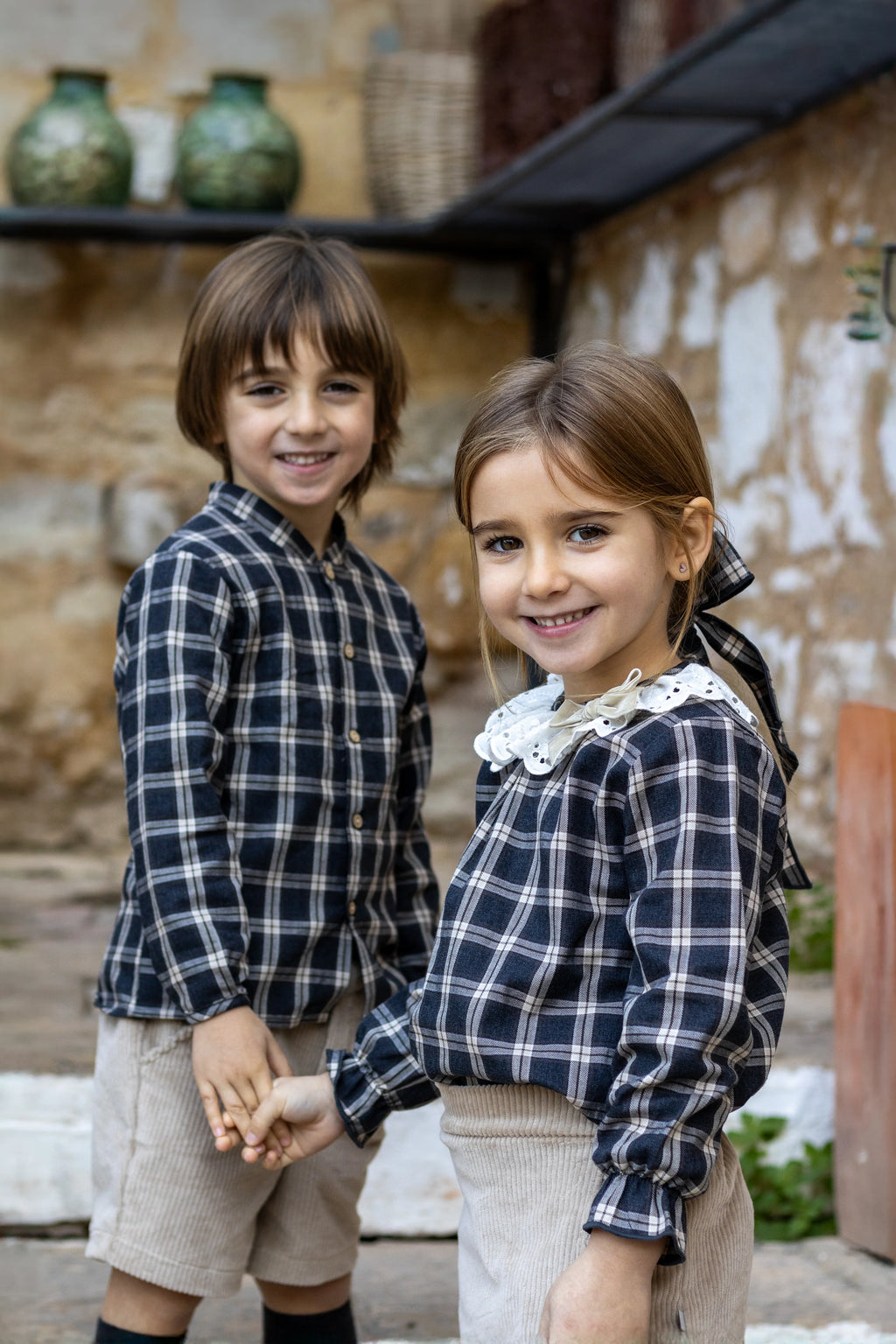 Conjunto Falda Short Pana Beige Colección Tramontana