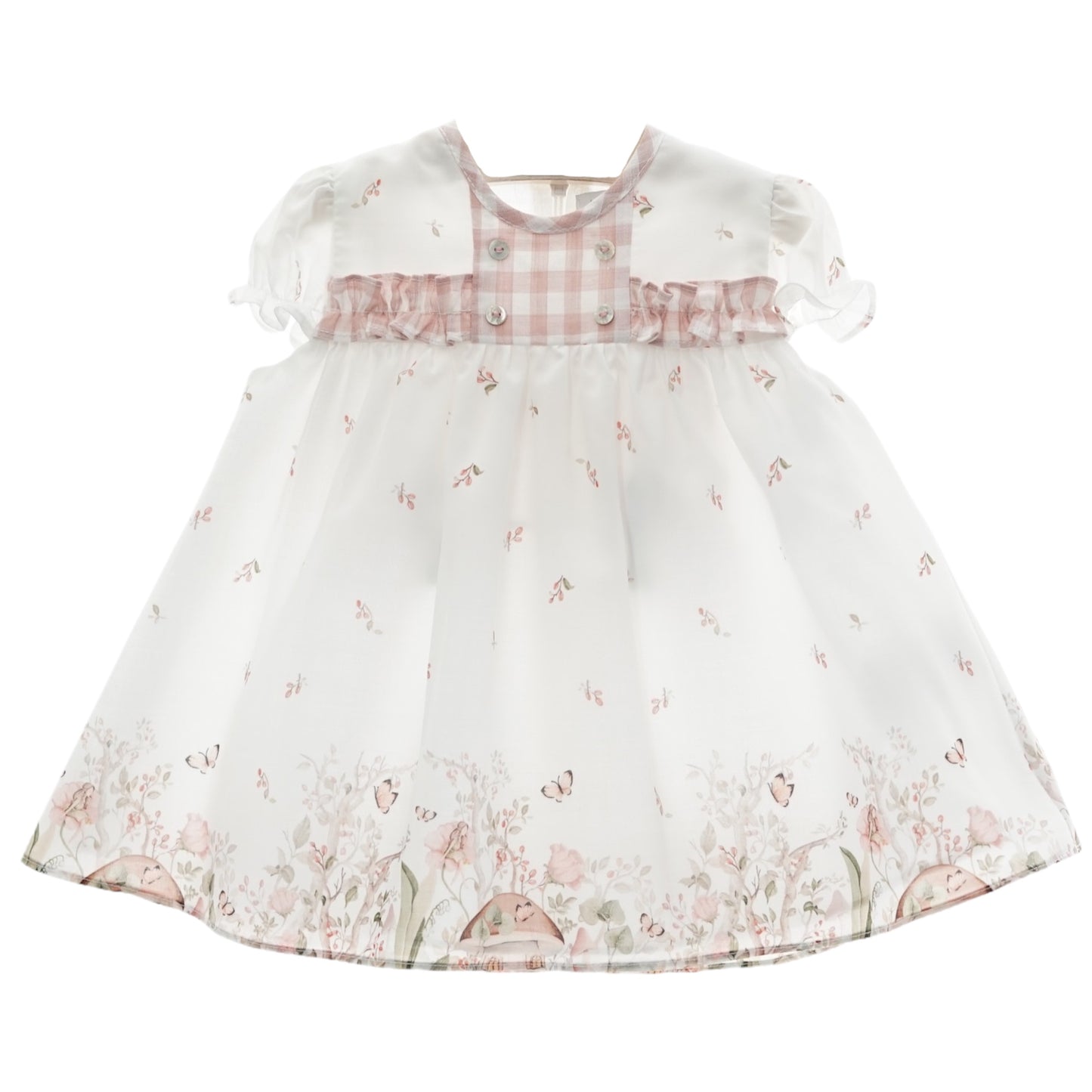 Vestido Castillo de Mariposas Rosa Empolvado con Braguita