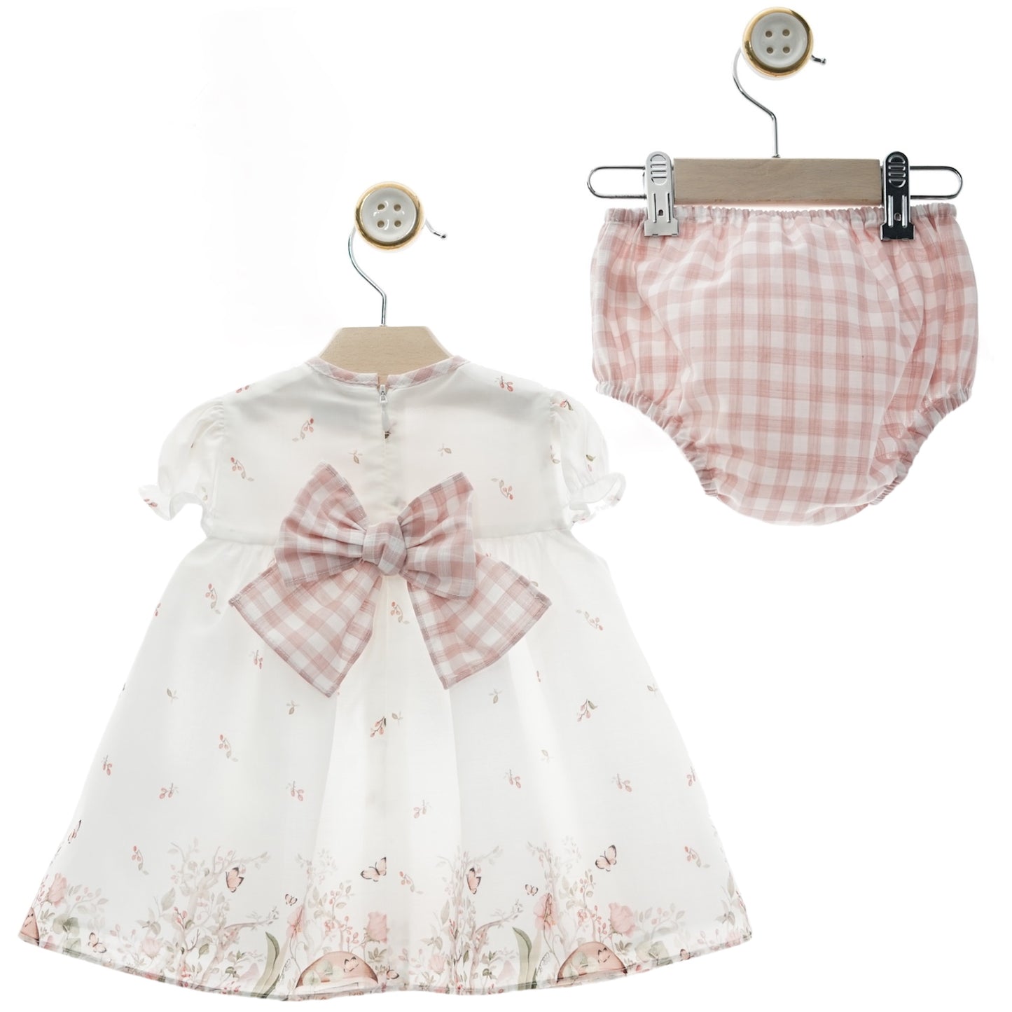 Vestido Castillo de Mariposas Rosa Empolvado con Braguita