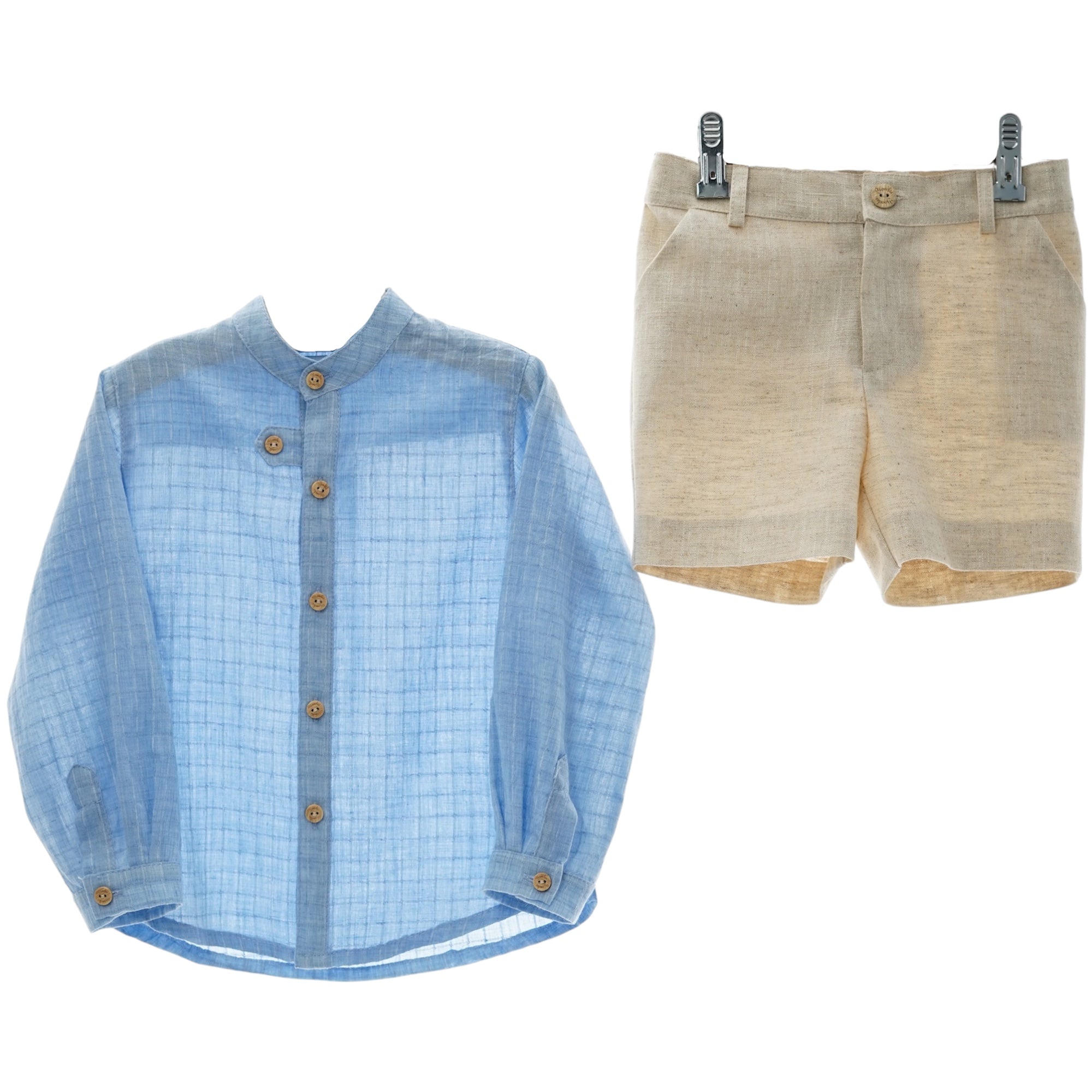 Conjunto Leyenda Azul Regata y Bermuda Caqui