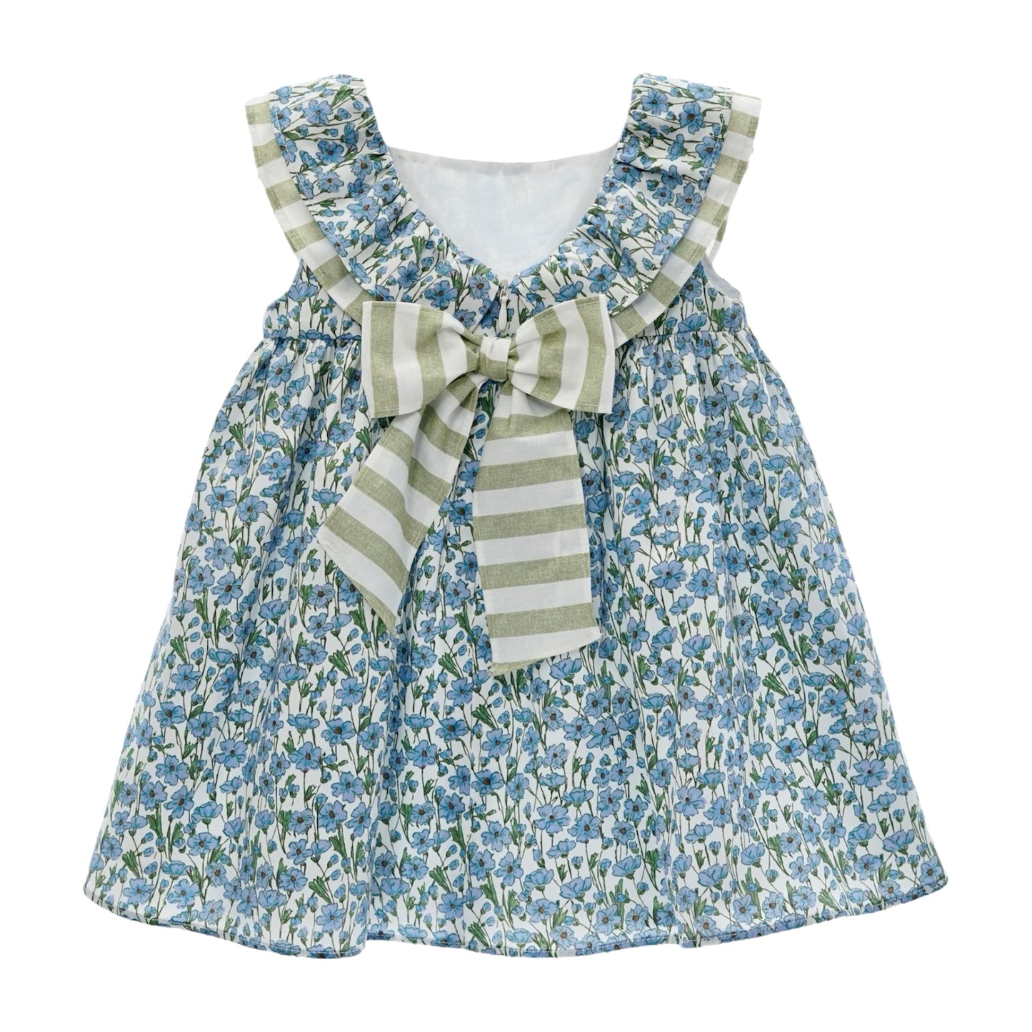 Vestido Trovador Estampado Floral Azul Regata