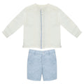 Conjunto Lino Bermuda Azul Celeste