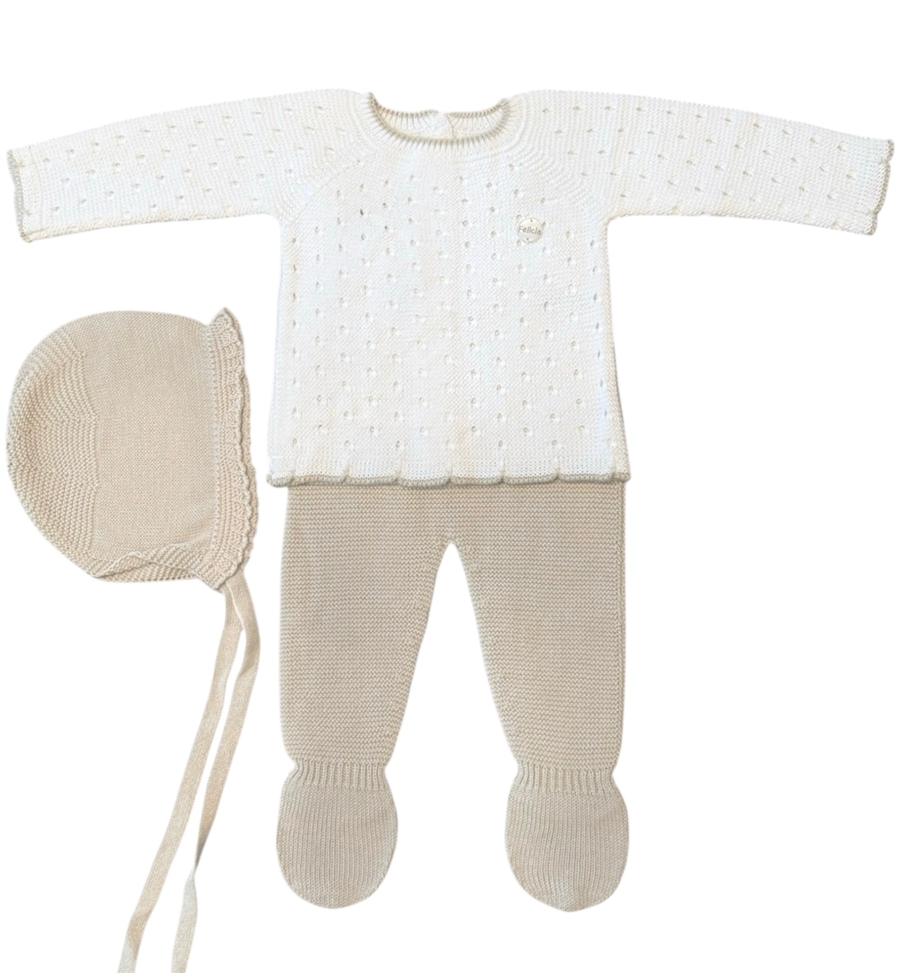 Conjunto Blanco con Lino y Capota a Juego