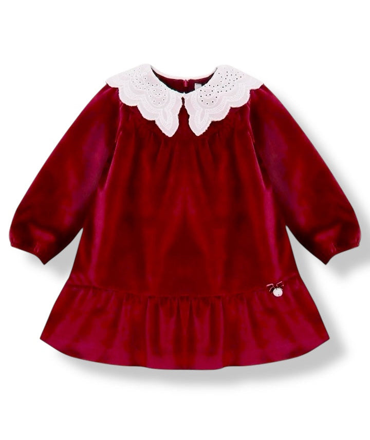 Vestido Velvet Rojo Cuello Oversize