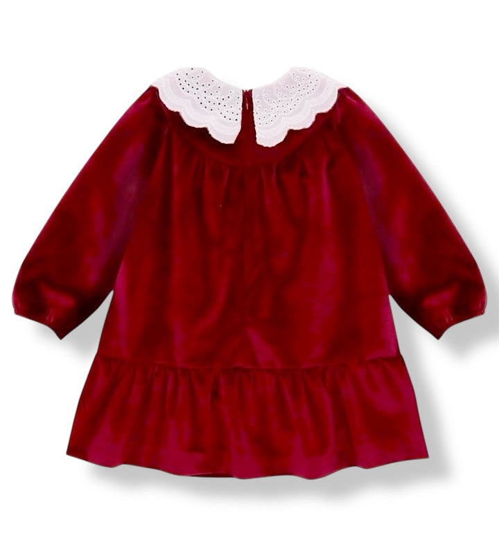 Vestido Velvet Rojo Cuello Oversize