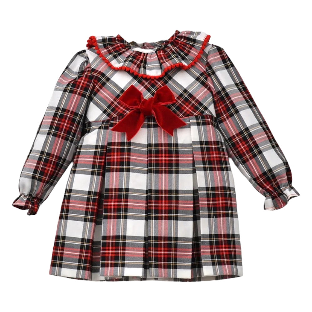 Vestido Tartan Rojo y Negro con Lazo Velvet
