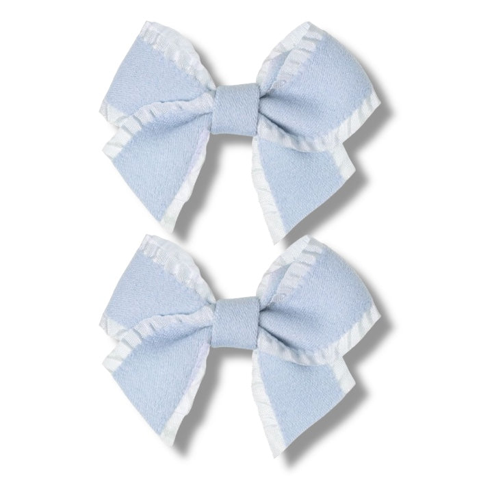 Par de Pinzas con Lazo Celia Azul Bebe