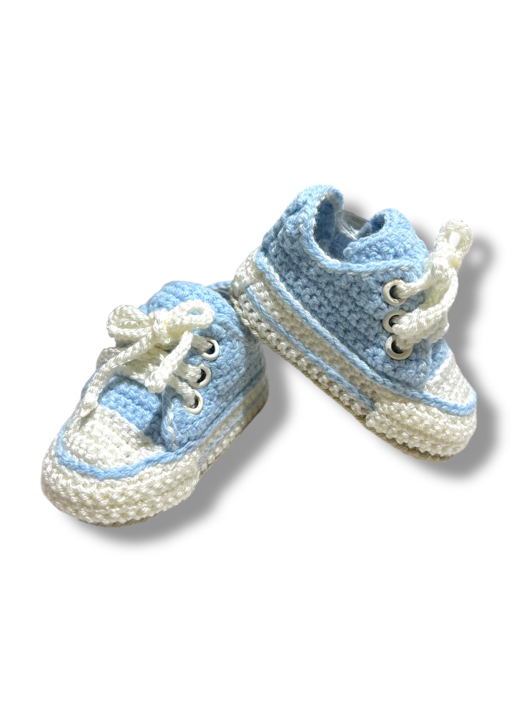 Sneakers Tejidos Azul Bebe con Blanco