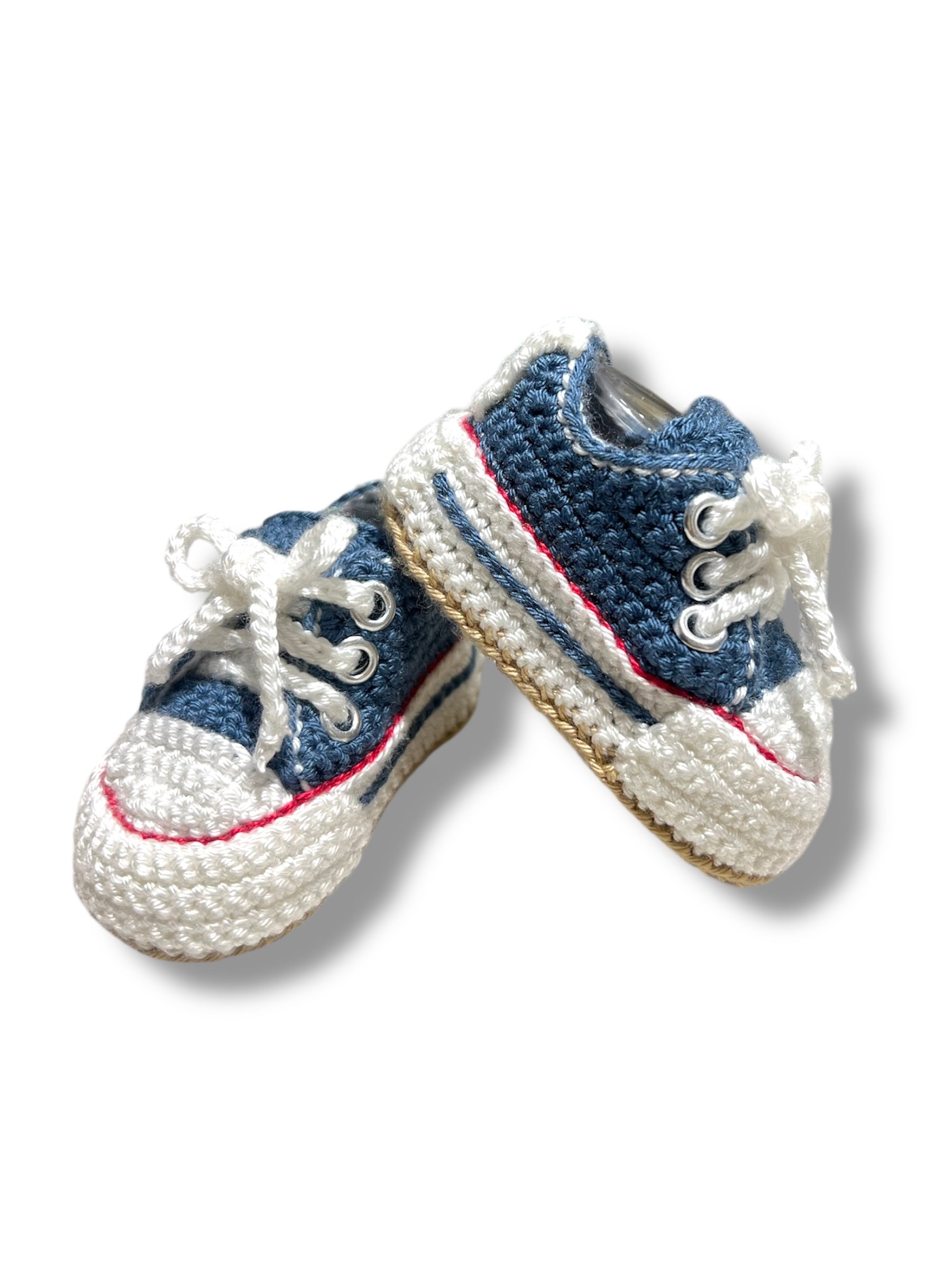 Sneakers Tejidos Azul Marino con Blanco