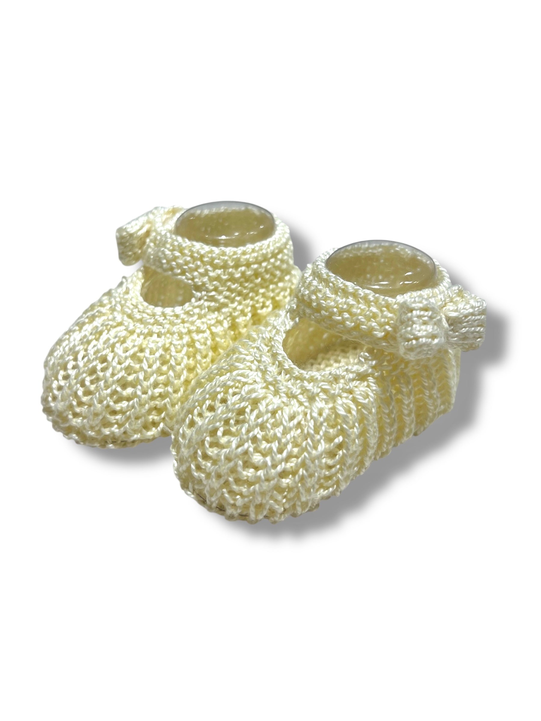 Merceditas Tejidas Amarillas Pastel con Lazo