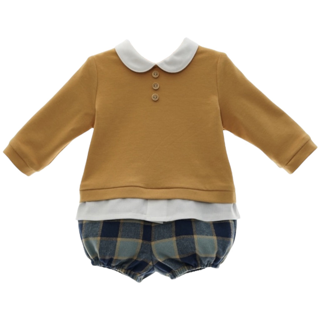 Conjunto Suéter Mostaza Colección Ganchillo