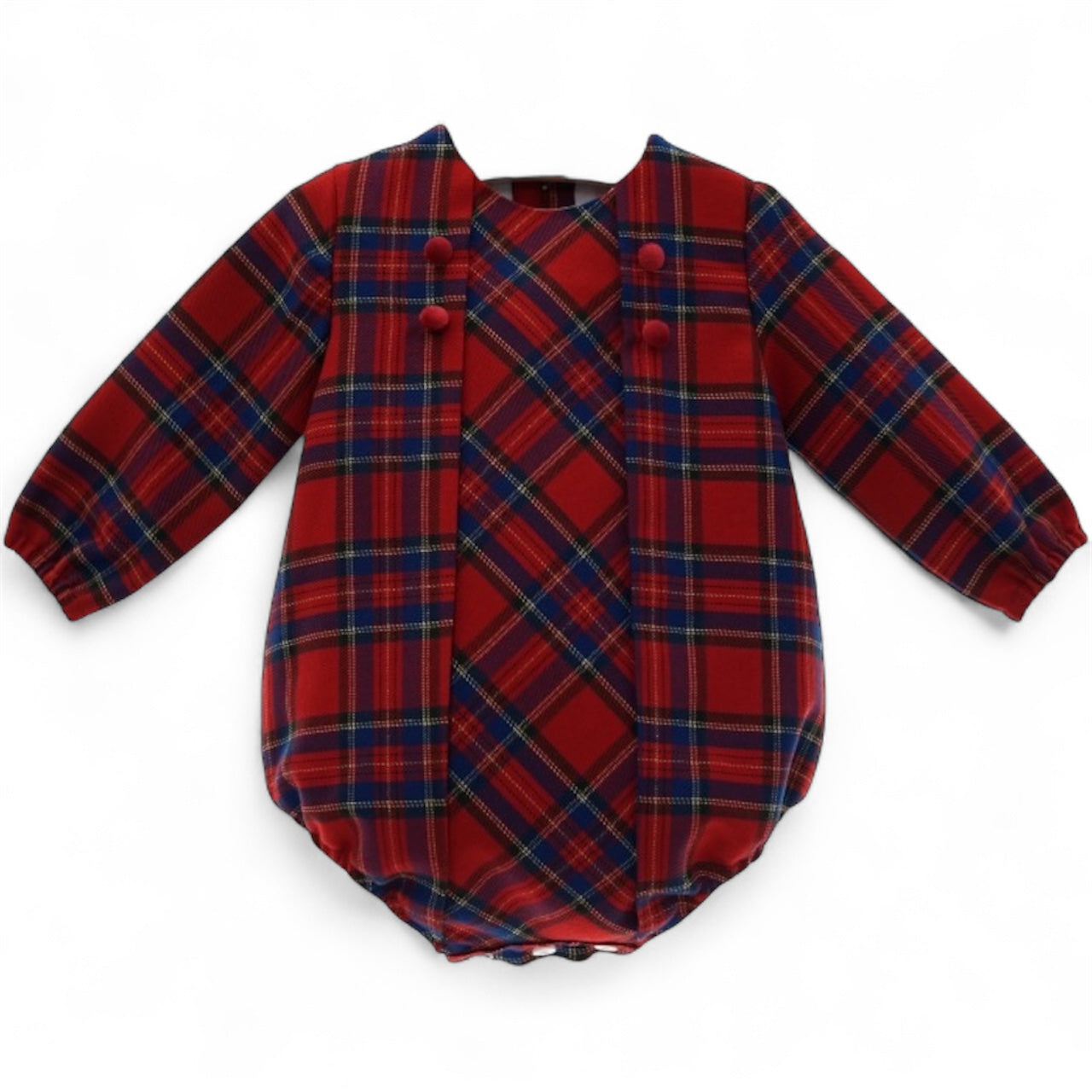 Pelele Tartan Rojo con Botones Colección Dedal
