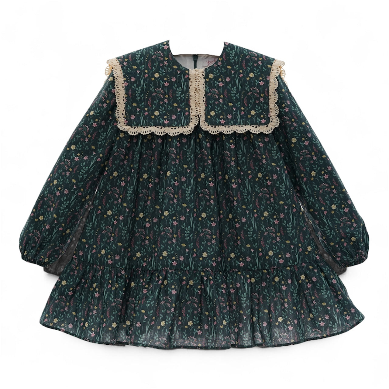 Vestido Cuello Cuadrado Estampado Floral Azul