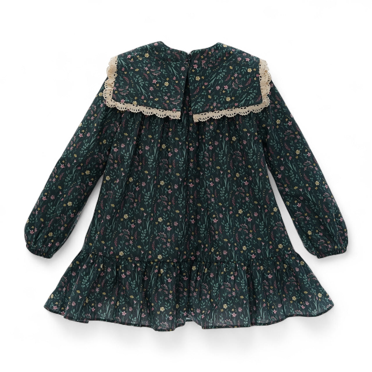 Vestido Cuello Cuadrado Estampado Floral Azul