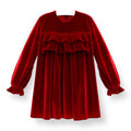 Vestido Terciopelo Rojo con Volados