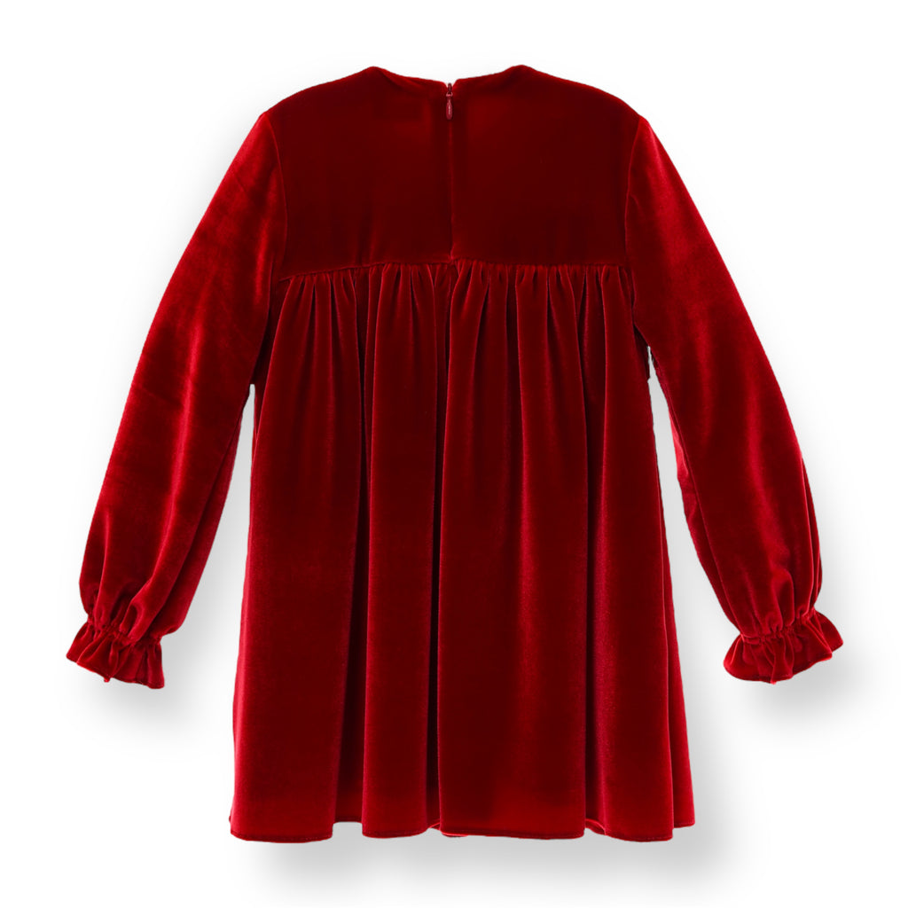 Vestido Terciopelo Rojo con Volados