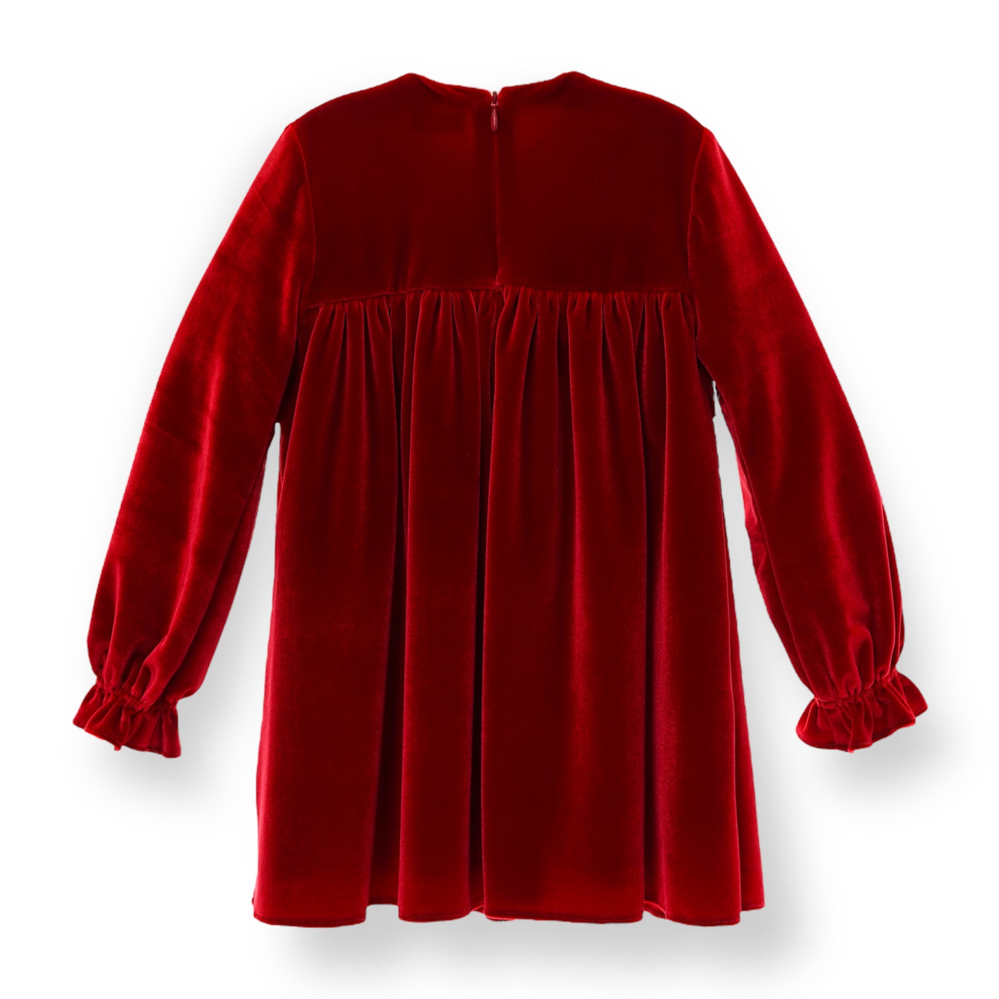 Vestido Terciopelo Rojo con Volados