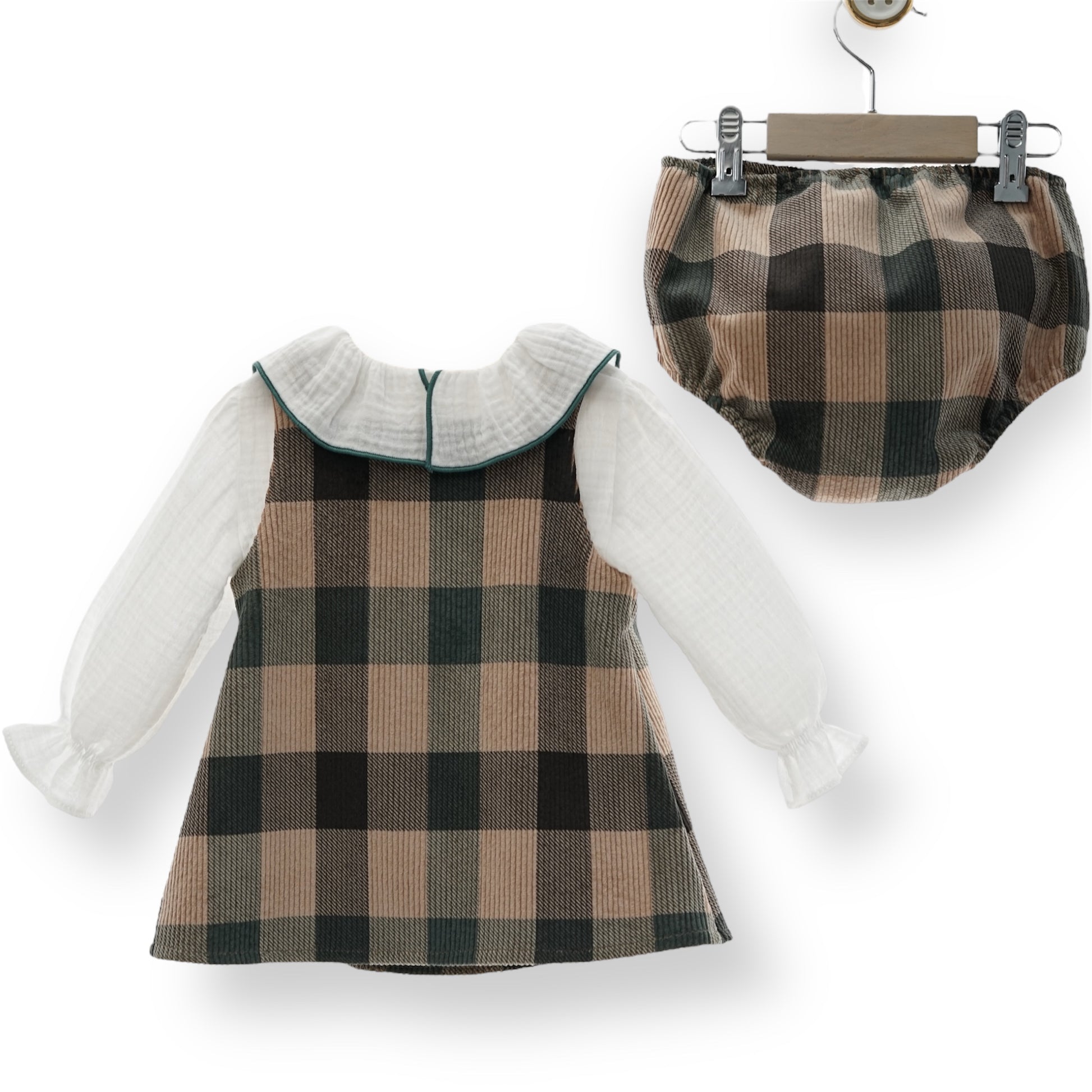 Conjunto 3 Piezas Jesusito Angora con Camisa Manga Larga Cuello Batista