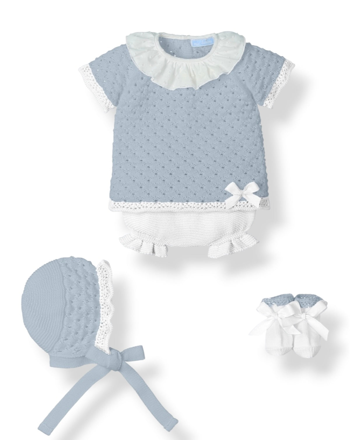 Conjunto 4 Piezas Perle Azul Empolvado