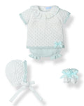 Conjunto 4 Piezas Perle Blanco y Verde Menta