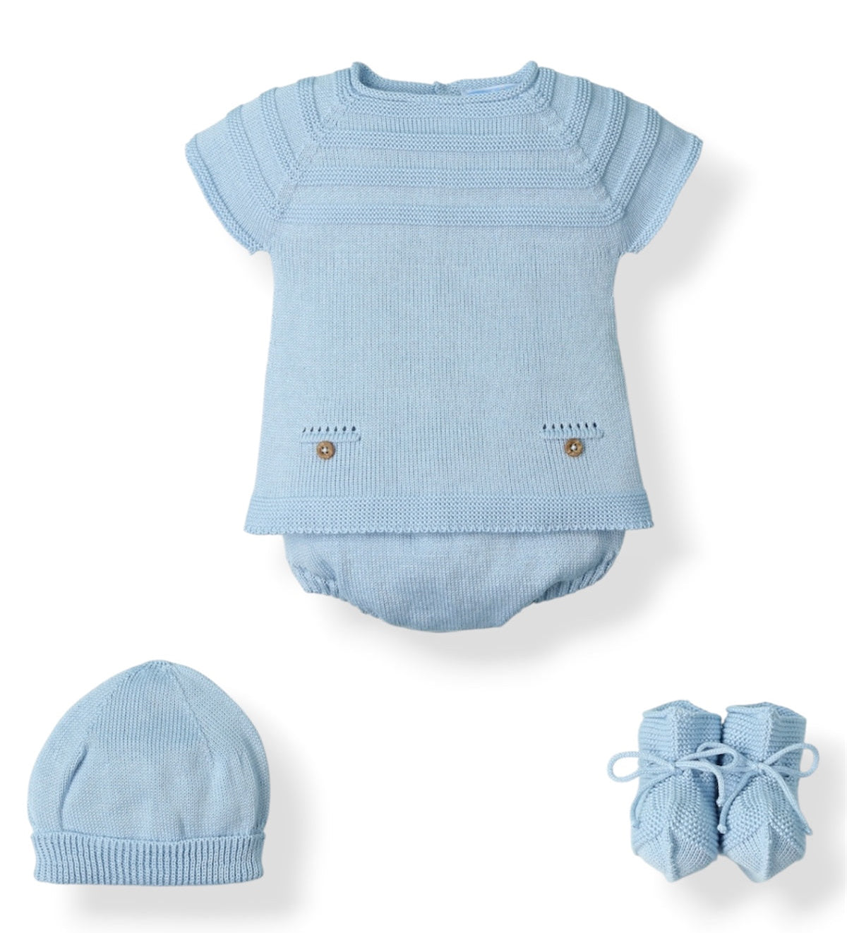 Conjunto de Perle 4 Piezas con Botones en Azul Indigo