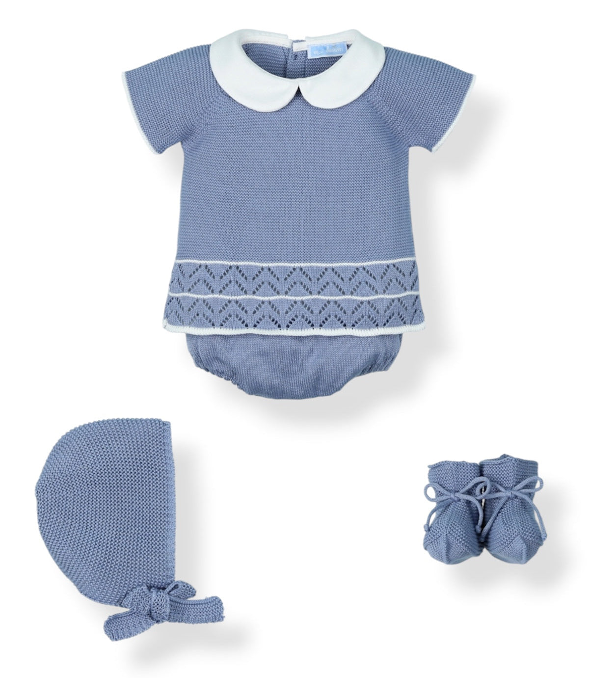 Conjunto Perle 4 Piezas Cuello Peter Pan en Azul Oceano