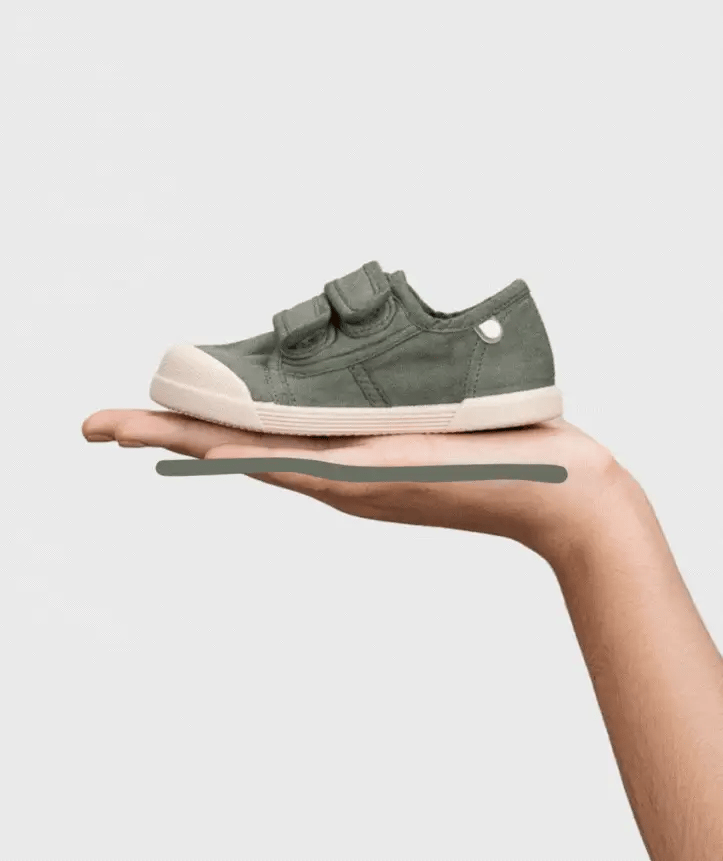 Zapato de Lona Barefoot Kaki con Cierre Magico
