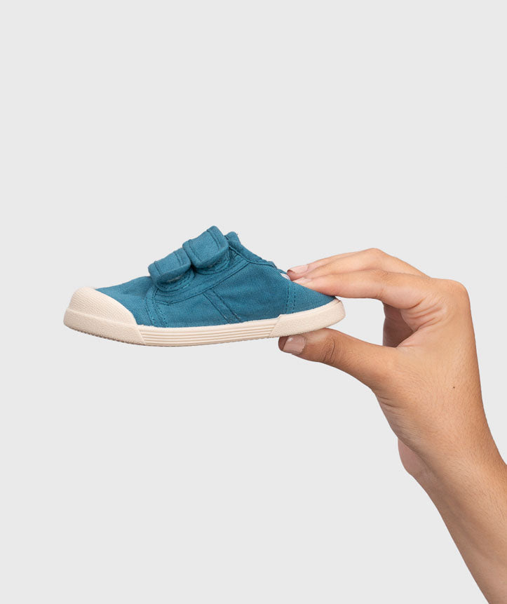 Zapato Lona Aguamarina con Cierre Magico