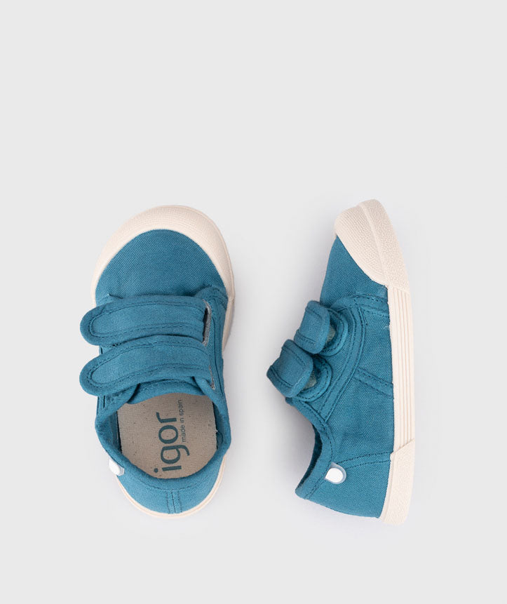 Zapato Lona Aguamarina con Cierre Magico