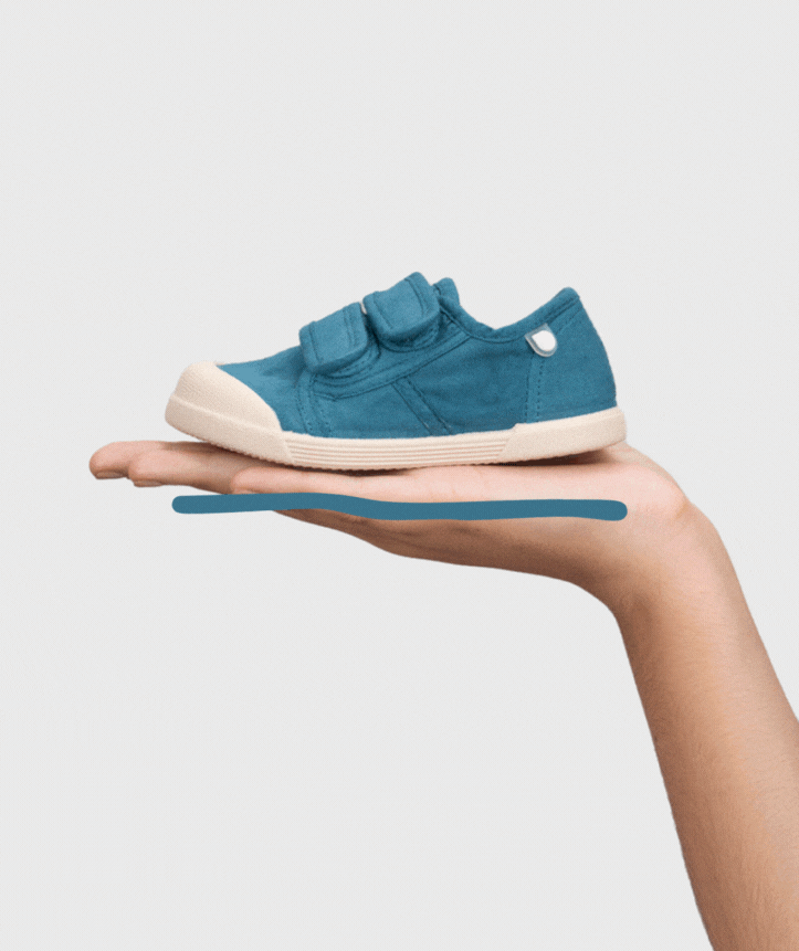 Zapato Lona Aguamarina con Cierre Magico