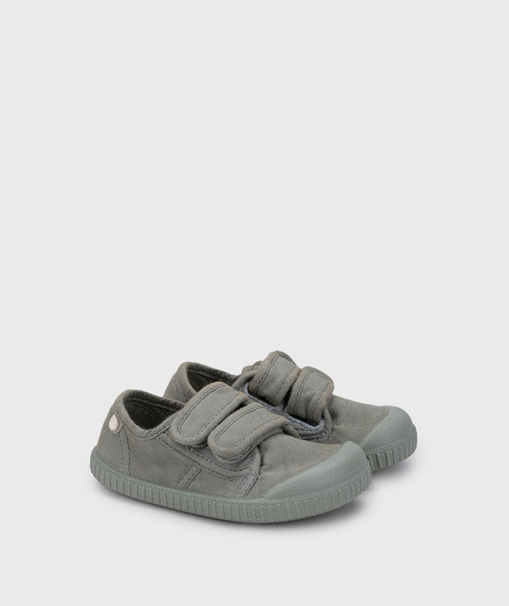 Zapato de Lona Barefoot Wide Verde con Cierre Magico