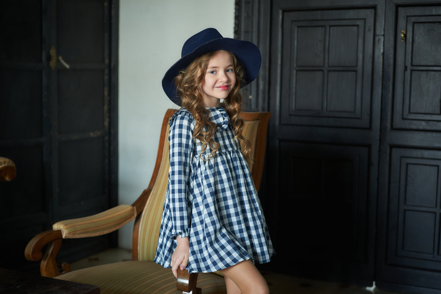 Vestido Cuadros con Maxi Cuello Peter Pan