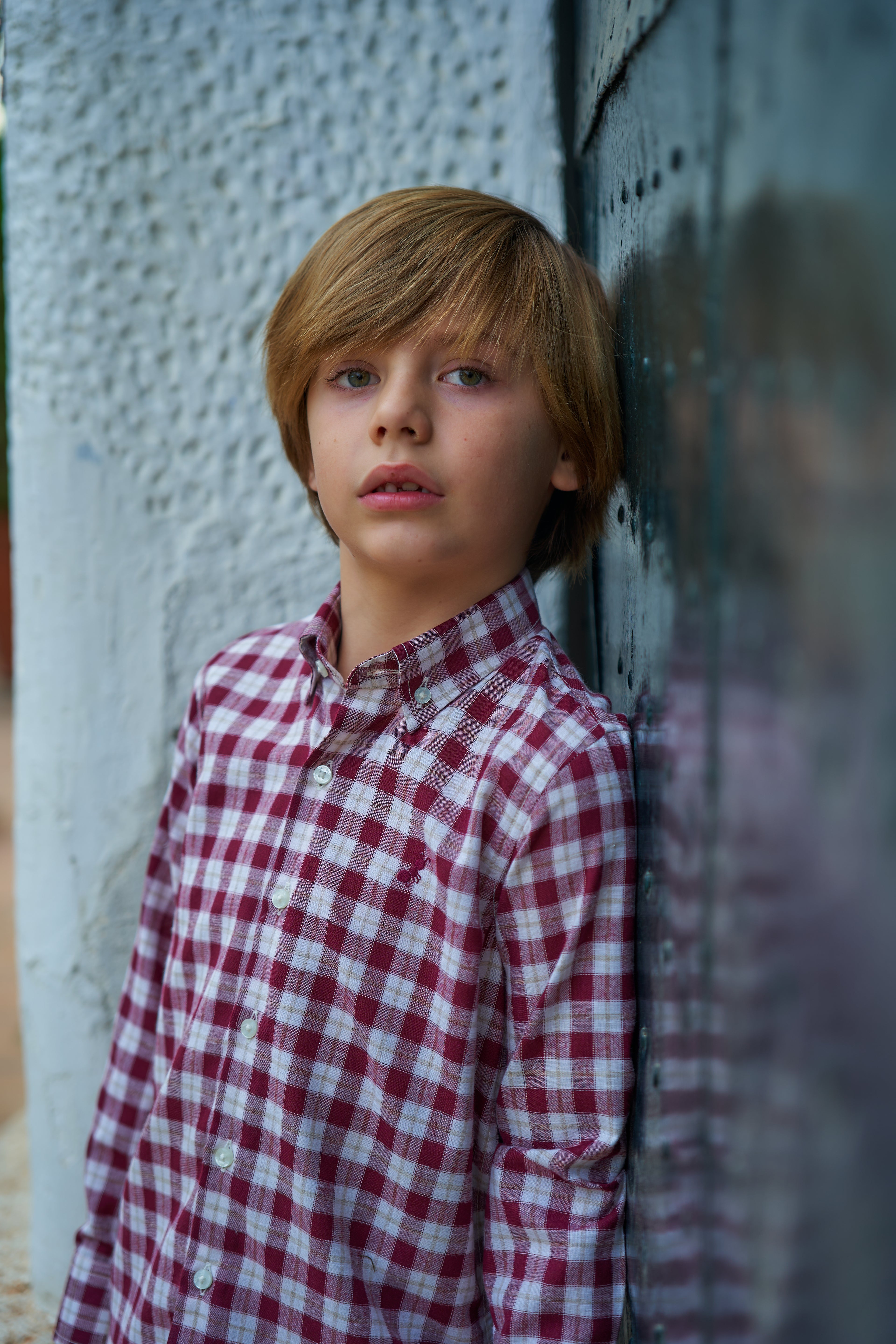 Camisa Manga Larga Cuadros Burdeos con Lineas Mostaza