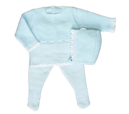 Conjunto Perle Celeste con Blanco