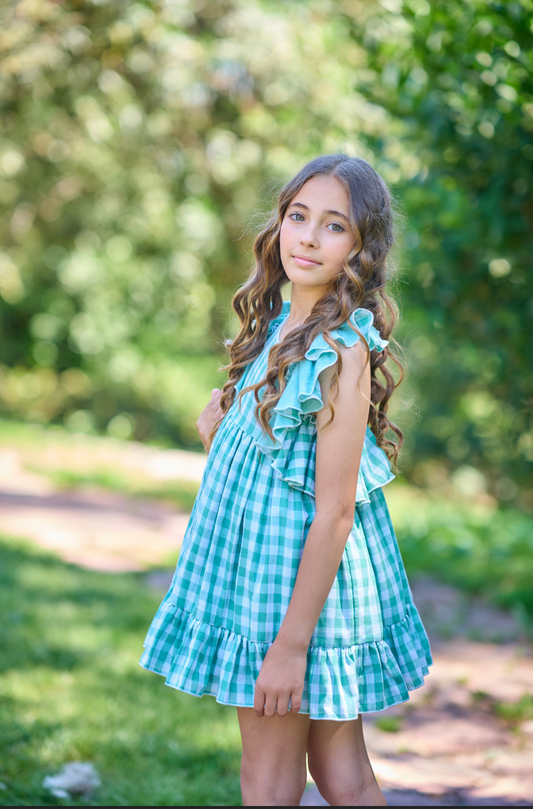 Vestido Vichy Aguamarina