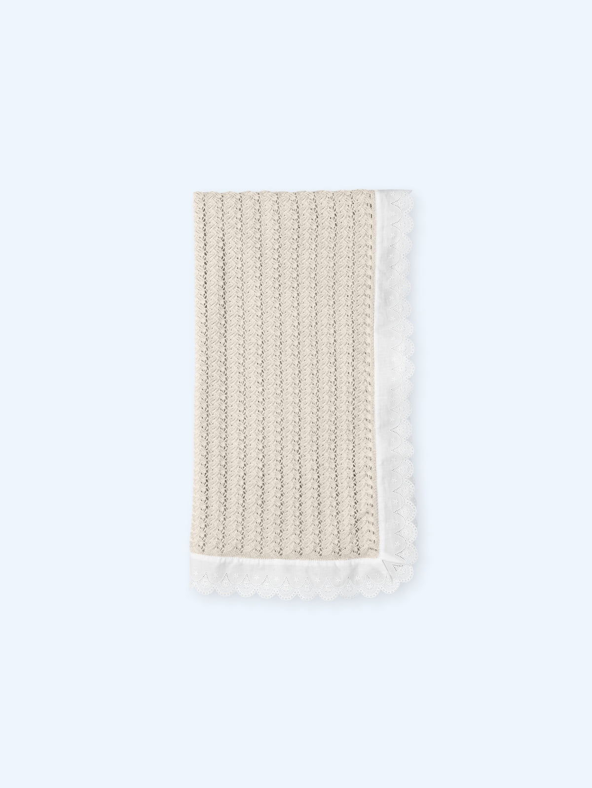 Toquilla Natural de Encaje Bordado Blanco