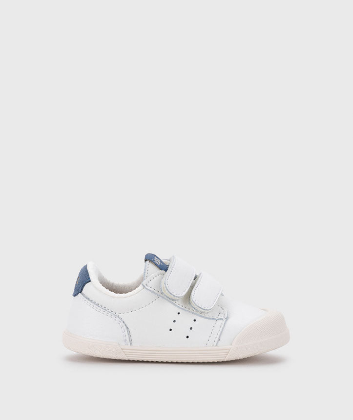 Tennis de Piel Barefoot Blancos con Azul