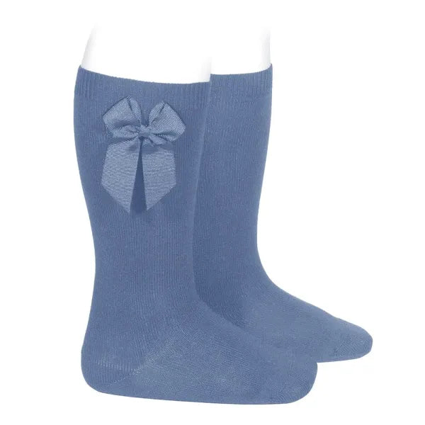 Calcetines Altos con Lazo Azulado