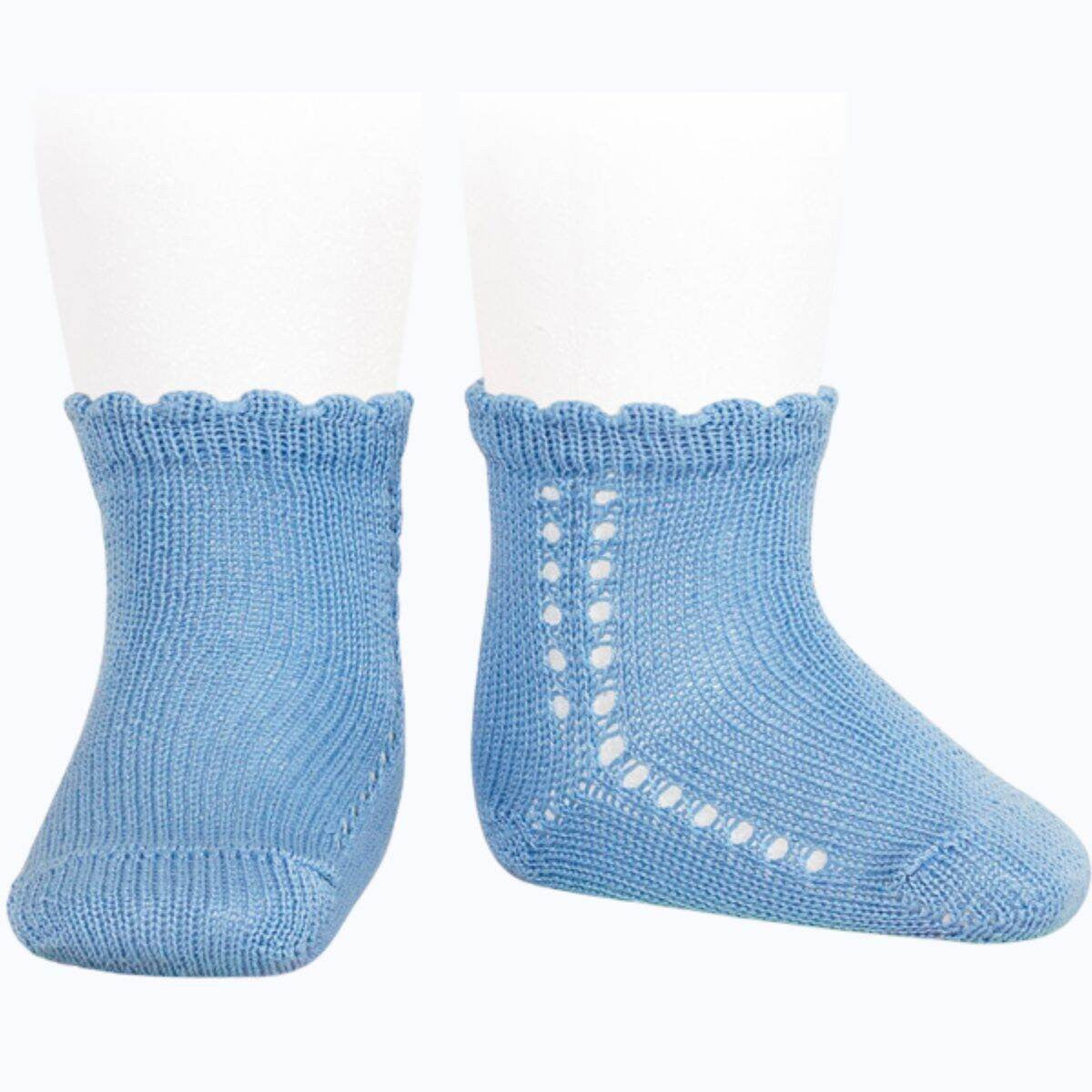 Calcetines Cortos Calados Lateral Azulado