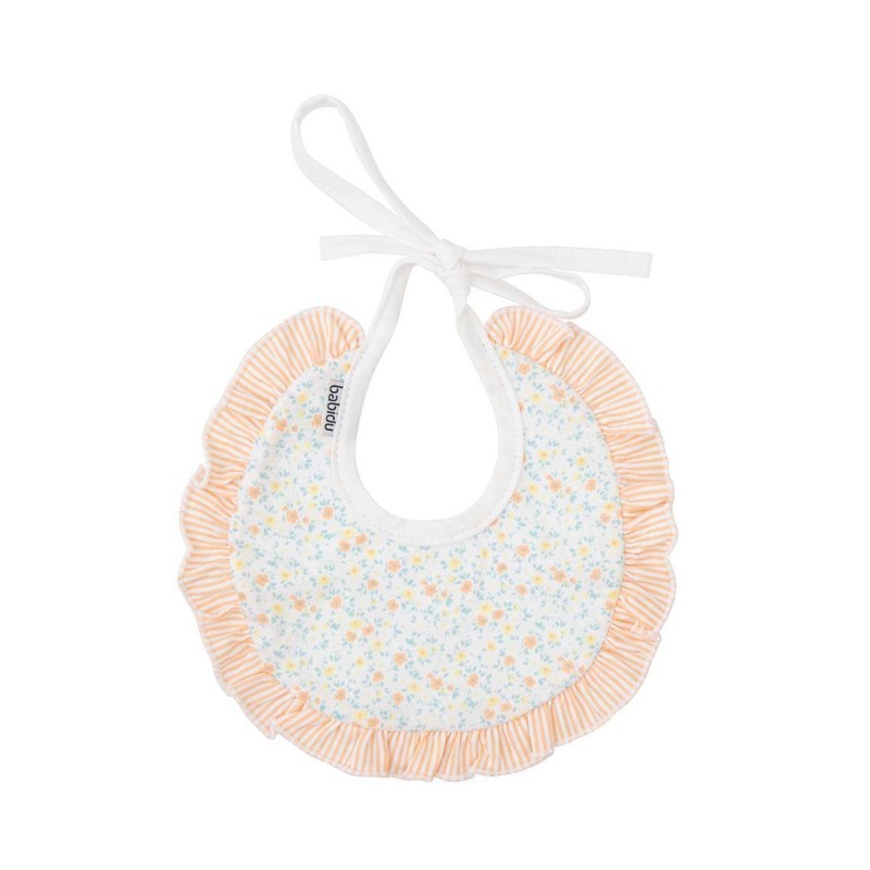 Babero Redondo Puntilla con Flores