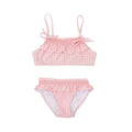 Traje de Baño Vichy Rosa Dos Piezas con Nido de Abeja