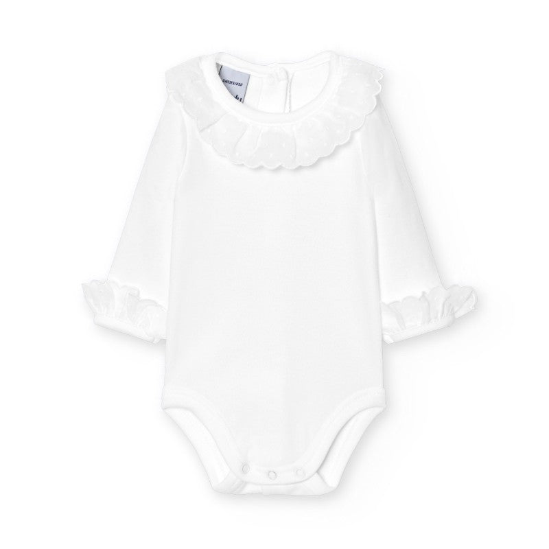 Body Manga Larga Cuello Puntilla