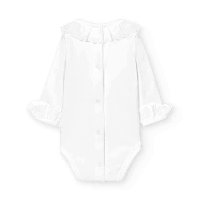Body Manga Larga Cuello Puntilla