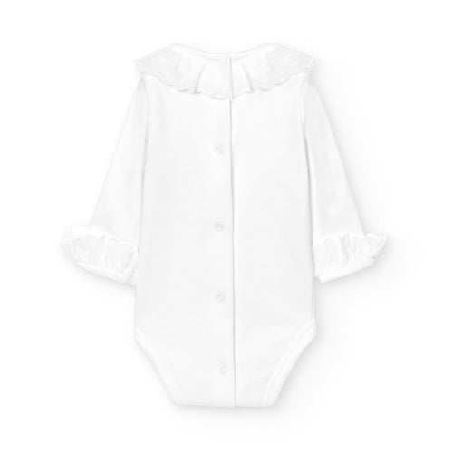 Body Manga Larga Cuello Puntilla