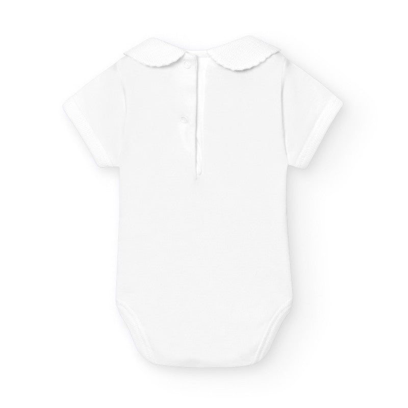 Body Manga Corta Cuello Pique Blanco